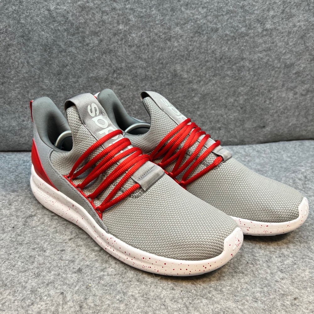 Adidas Lite Racer Adapt 7 Mens Grey Red Lace Up Running Sneakers Shoes Size 13